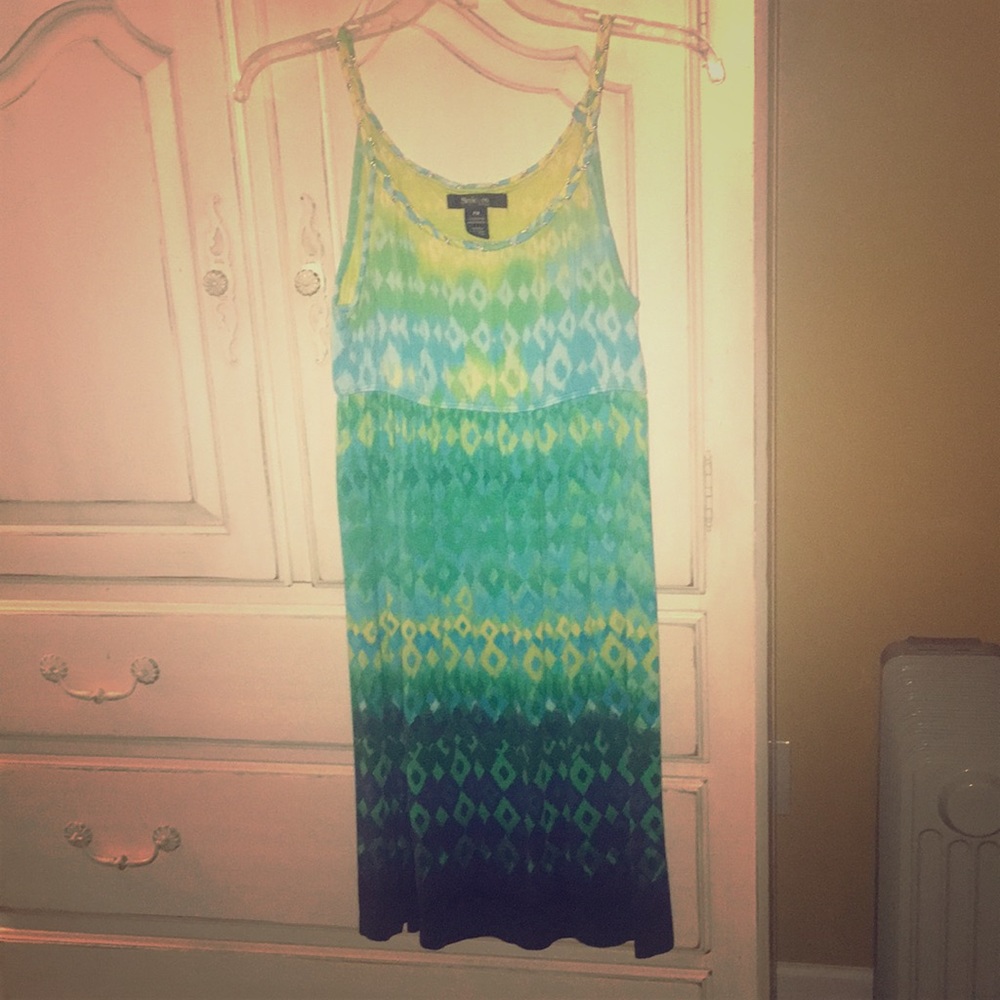 Green, Blue & Yellow Braided Sundress